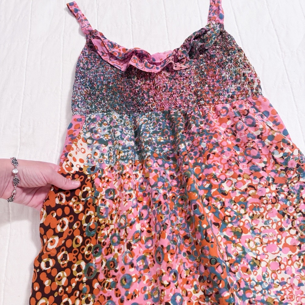 Anthropologie Maeve Dress Size SMALL Confetti Whirl Silk Dress Colorful - Picture 7 of 13